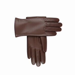 TELLARO Premium Shearling Sheepskin Fur Lined Leather Gloves - Brown